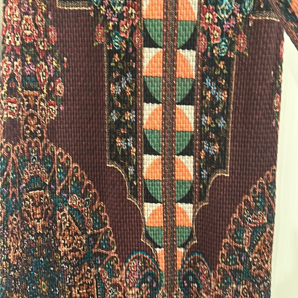 Farm Rio Anthropologie long burgundy knit maxi skirt - Picture 3 of 7